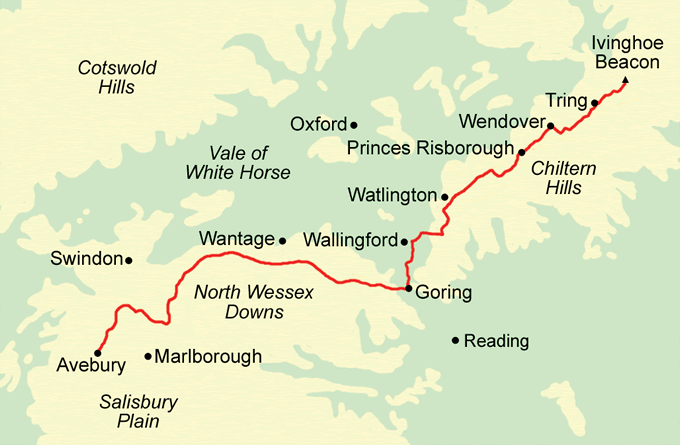 The Ridgeway Run map